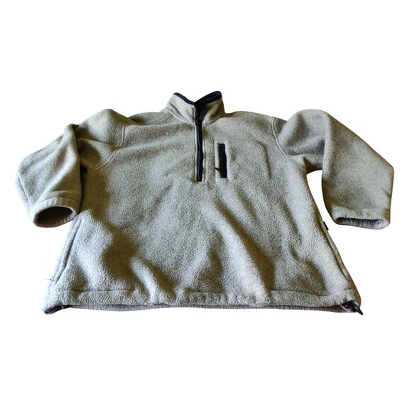 Eddie Bauer Men's Medium Light Brown Fleece Zip Pocket Pullover Sweatshirt - Picture 1 of 10